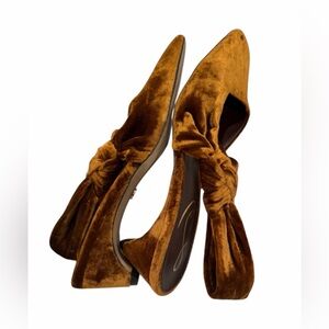 Sam Edelman Meredith Slingback Kitten Heels-Velvet Cocoa Bronze Sz 6.5